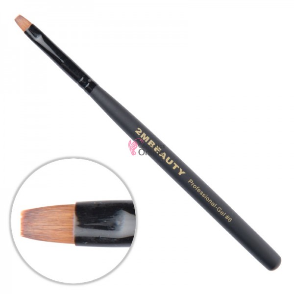 Pensula pentru gel 2M Black Beauty din par natural clasica nr. 6